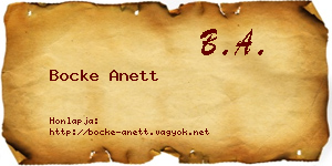 Bocke Anett névjegykártya